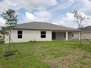 back of house featuring a yard