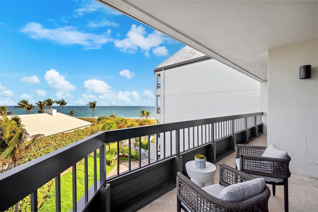 balcony with a water view