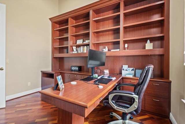 office space featuring wood-type flooring