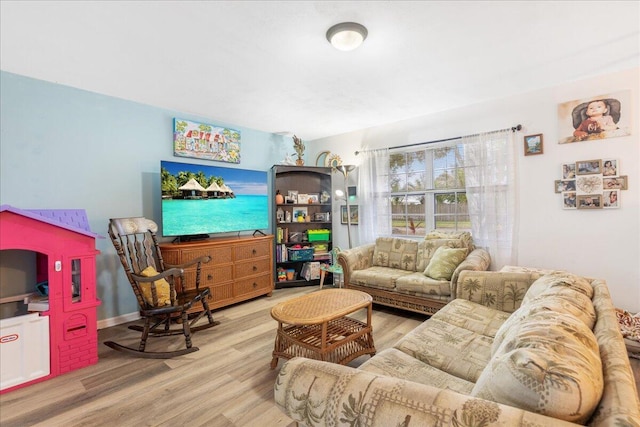 living room featuring hardwood / wood-style flooring