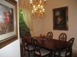 dining area with a chandelier