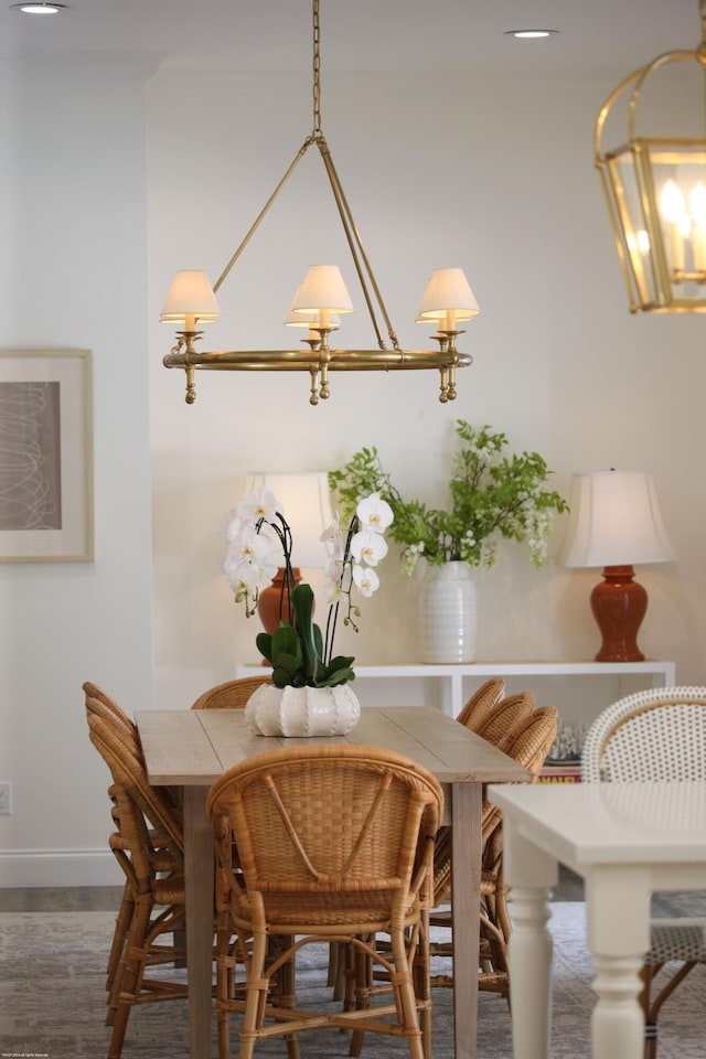 dining room featuring dark hardwood / wood-style flooring