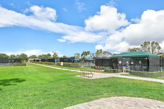 view of home's community featuring a lawn