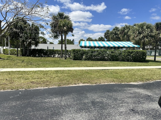 view of property's community with a yard