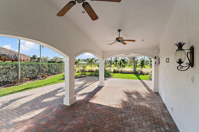 view of patio / terrace with ceiling fan