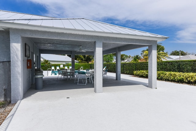 view of patio / terrace with ceiling fan