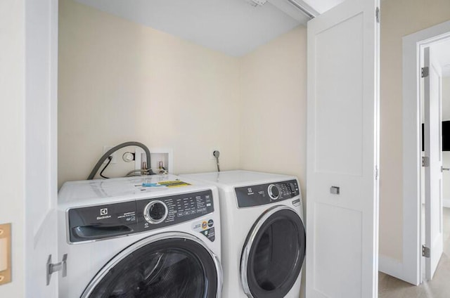 laundry area featuring washer and dryer