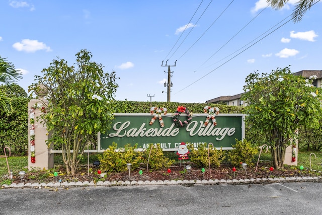 view of community sign