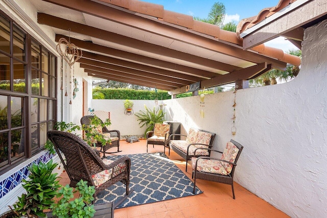 view of patio / terrace with an outdoor living space