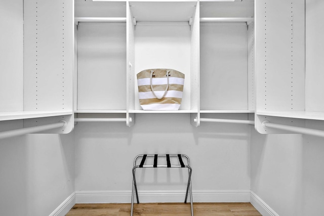 spacious closet featuring hardwood / wood-style floors