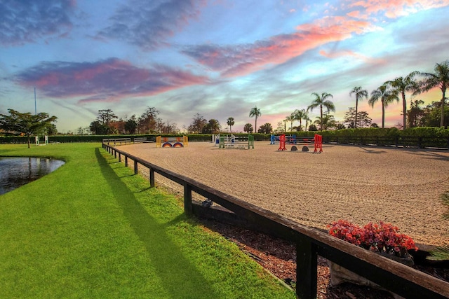 view of playground at dusk