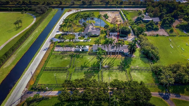 aerial view with a rural view