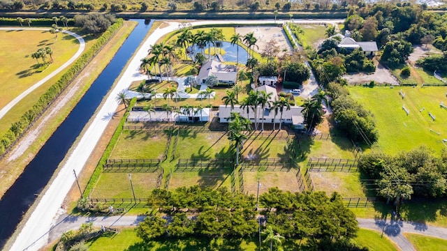 aerial view with a rural view