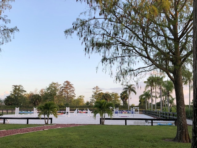 view of community with a lawn