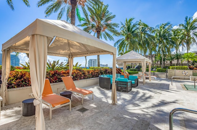 view of patio / terrace with a gazebo