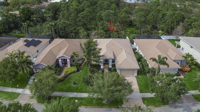 aerial view with a residential view