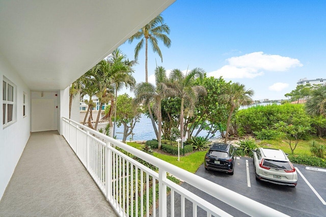 balcony with a water view