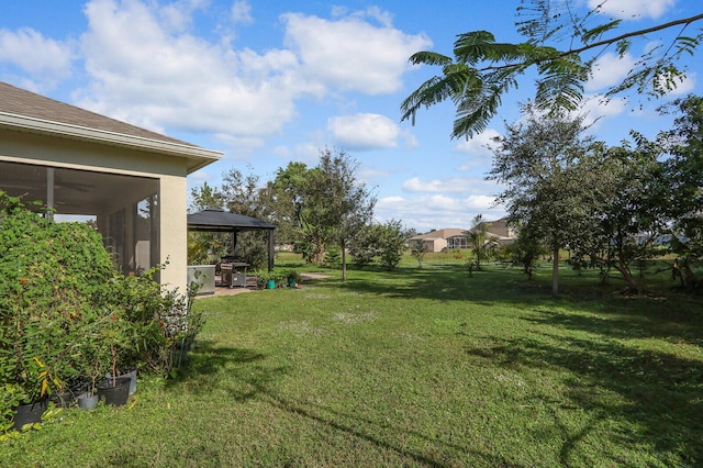 view of yard with a gazebo