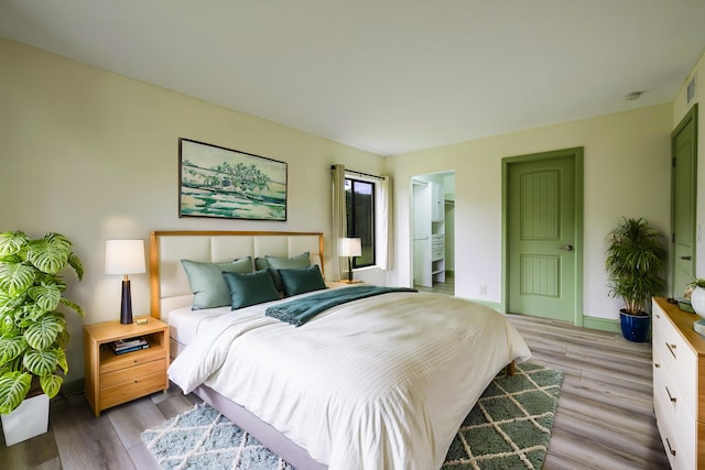 bedroom featuring light hardwood / wood-style flooring