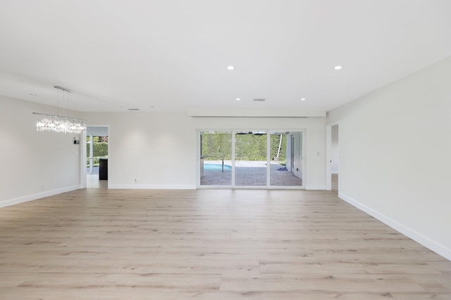 empty room featuring light hardwood / wood-style floors