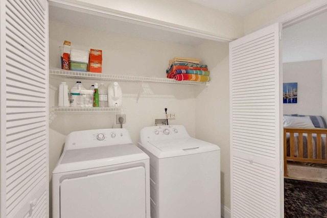 laundry area featuring separate washer and dryer