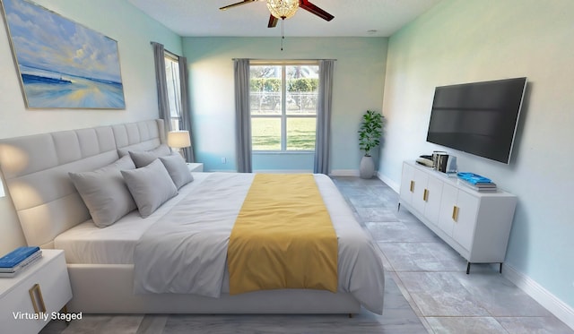 bedroom with ceiling fan