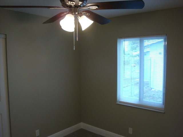 spare room featuring ceiling fan