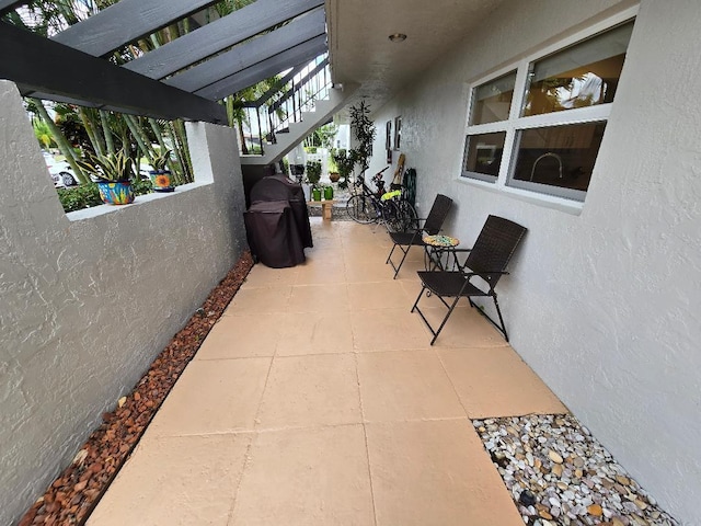 view of patio with area for grilling