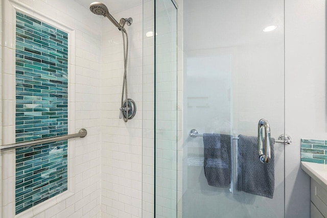 bathroom featuring walk in shower