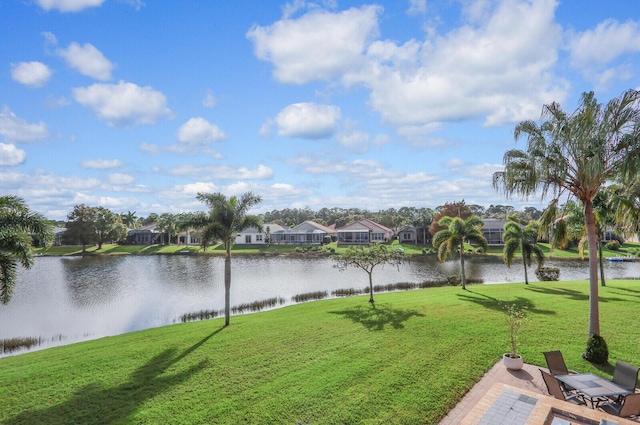 property view of water featuring a residential view