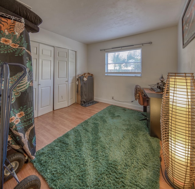 interior space with light hardwood / wood-style floors