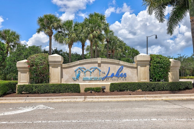 view of community sign