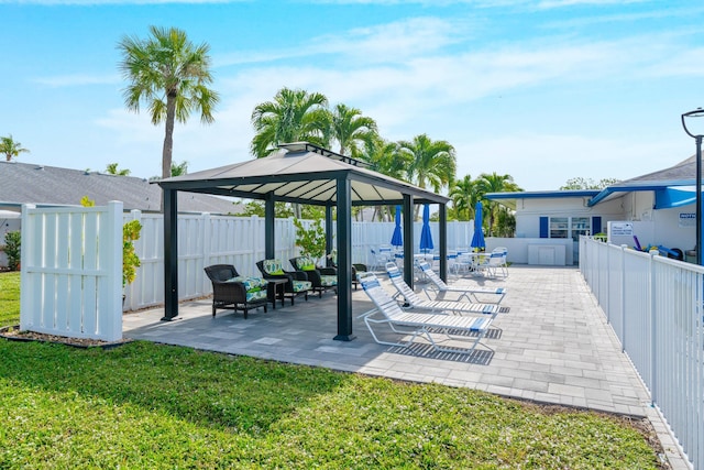 view of patio with a gazebo