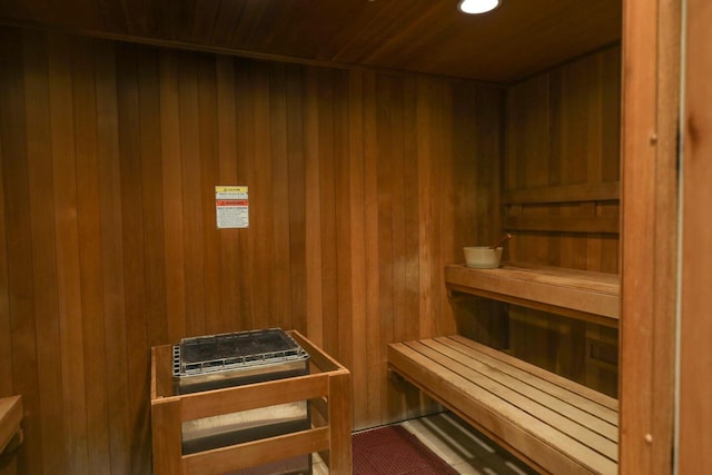 view of sauna