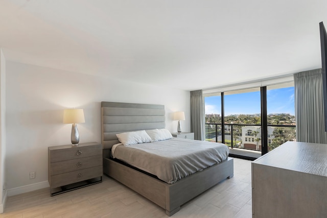 bedroom with expansive windows