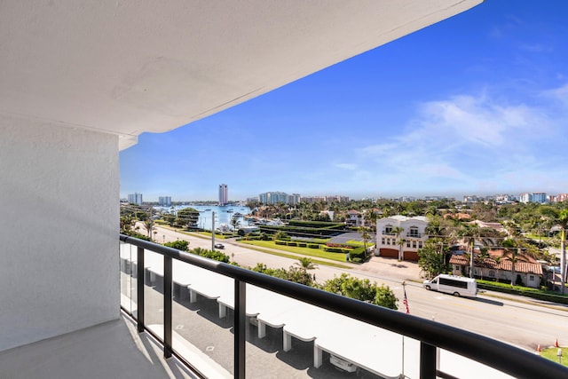 balcony with a water view