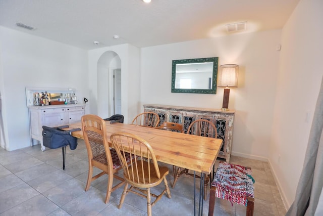 view of tiled dining area