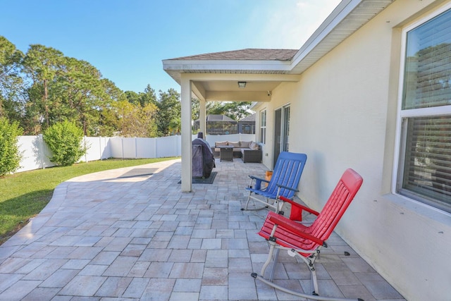 view of patio with outdoor lounge area