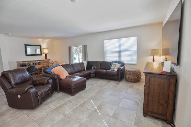 view of tiled living room