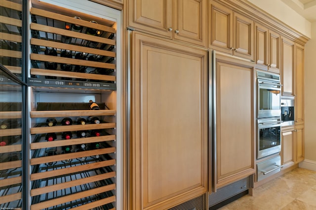 wine area with wine cooler