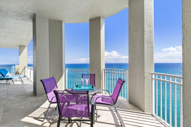 balcony with a water view