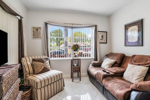 view of tiled living room