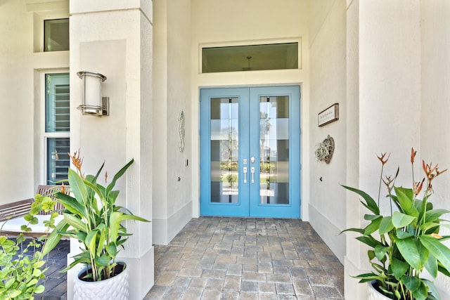 entrance to property with french doors