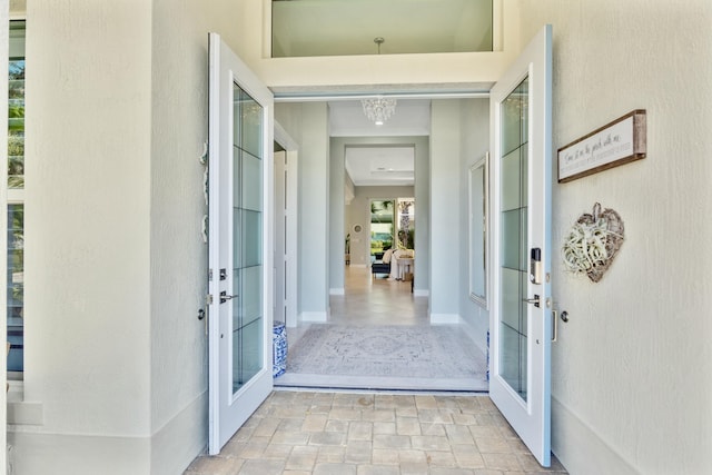 view of exterior entry with french doors