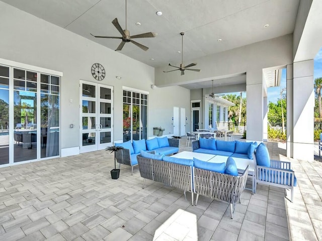 view of patio featuring outdoor lounge area