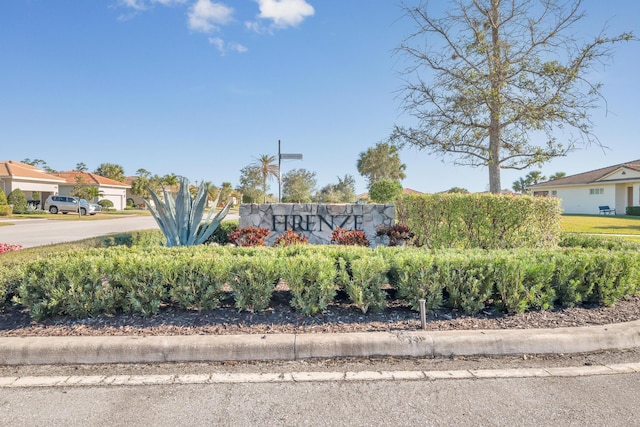 view of community sign