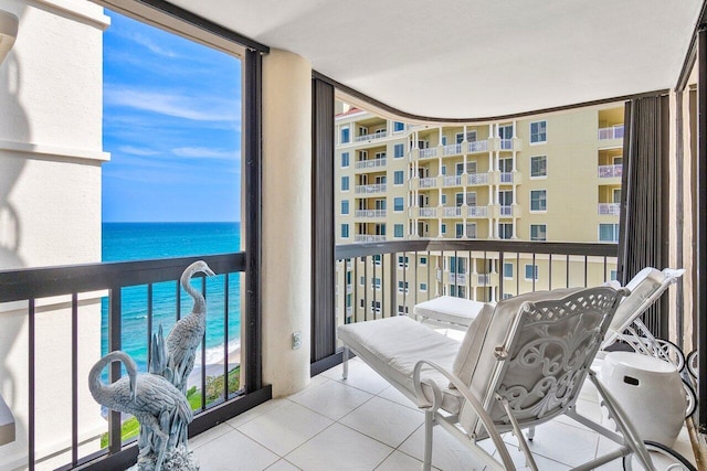 balcony with a water view