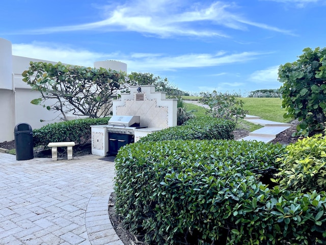 view of patio featuring area for grilling