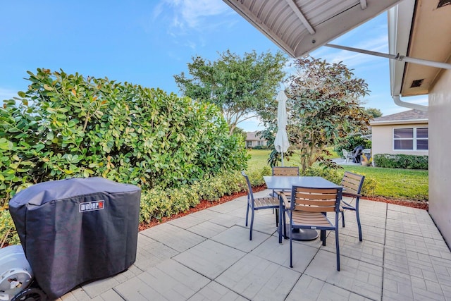 view of patio with area for grilling