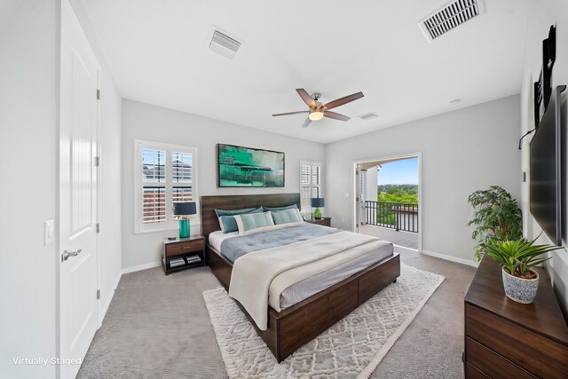 bathroom featuring ceiling fan and vanity